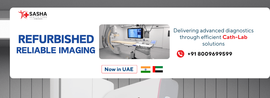 Refurbished Cathlab machine installed in a hospital in the UAE, provided by Sasha Health Care, a trusted supplier of Cath Lab products in Kochi and across the UAE.