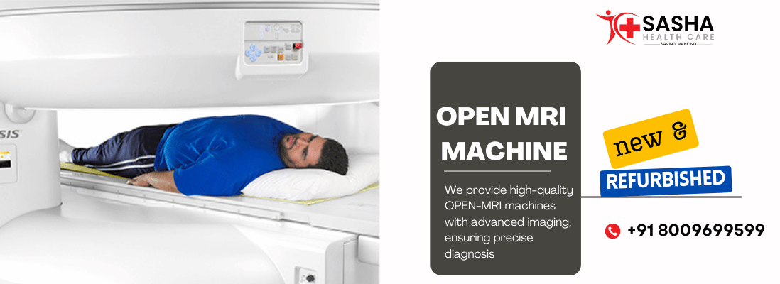 A patient undergoing a comfortable Open MRI scan in Hyderabad using a modern, spacious MRI machine.