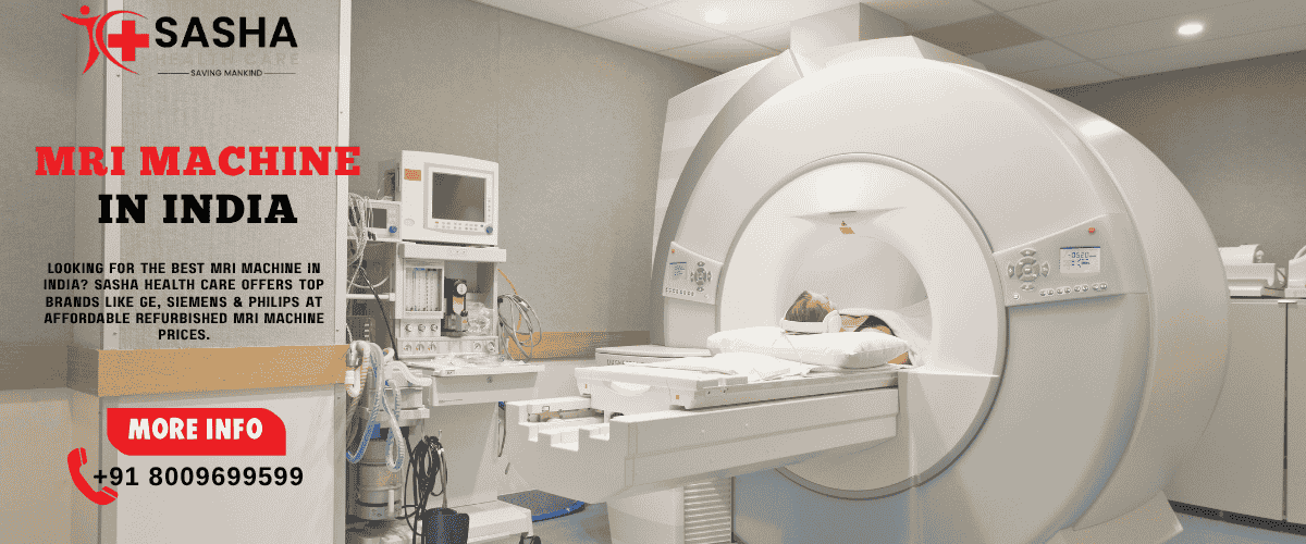 Price comparison chart of MRI machines in India showing refurbished vs new models