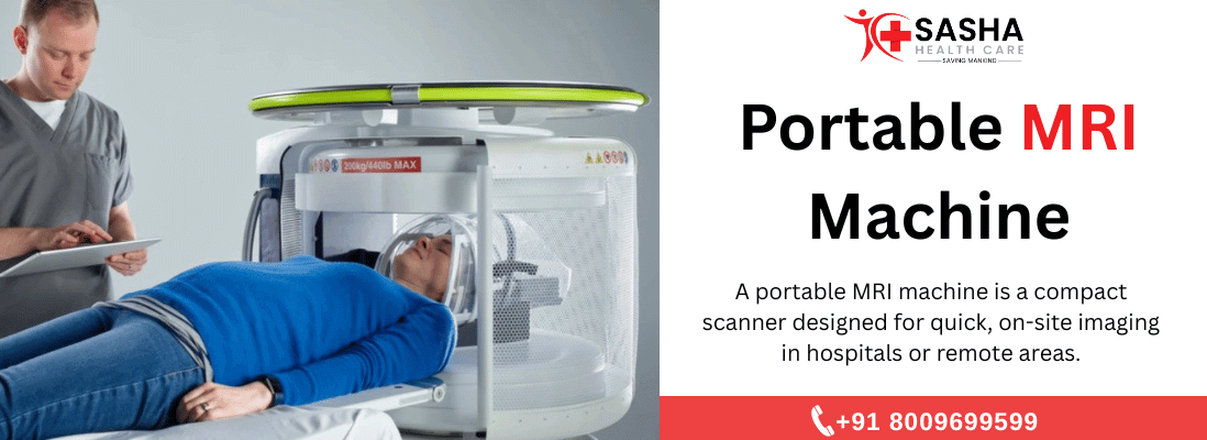“Portable MRI machine in a hospital setting, designed for bedside scanning and advanced diagnostic imaging.”