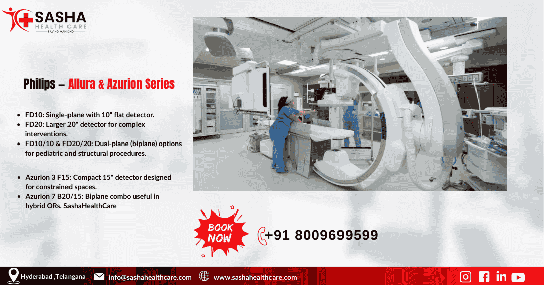 Cath lab equipment setup in hospital
