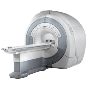 "GE Optima MR360 1.5T MRI scanner with advanced imaging features and patient-friendly design"