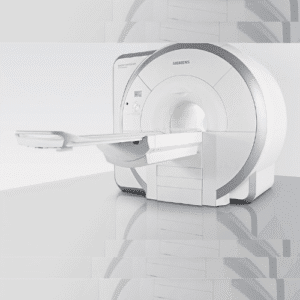 Siemens MAGNETOM Essenza 1.5T MRI machine with 60 cm bore used for whole-body diagnostic imaging