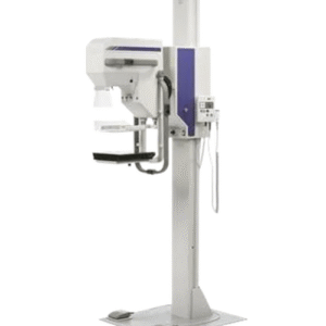 GE Alpha RT radiography system with floor-mounted tube stand and patient table