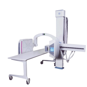 GE Definium 5000 digital radiography system with flat-panel detector and overhead tube crane