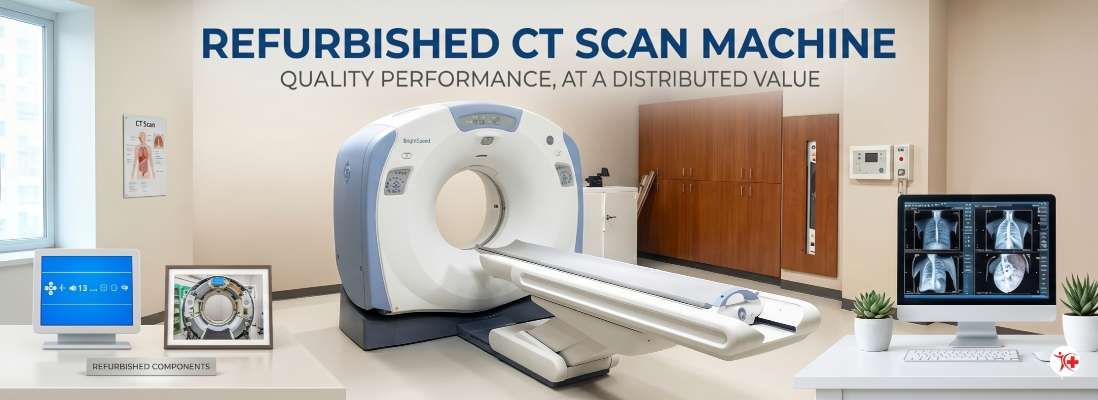 Refurbished CT scan machine installed in hospital radiology department in India