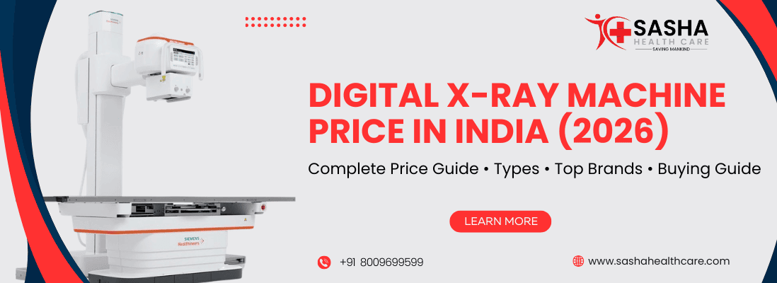 Digital X-Ray Machine Price in India (2026) featuring a modern Digital Radiography (DR) system with the latest price guide, top brands, and buying information.